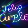 🎉CARTEL NEÓN "FELIZ CUMPLE" — ¡El único con efectos en Argentina!