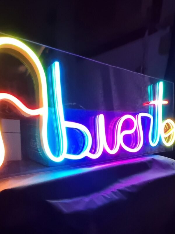 ✨ Cartel Neón “ABIERTO” con Efectos de Luz – Para Negocios que Quieren Ser Vistos